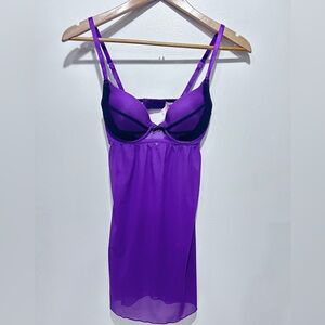 La Vie En Rose Women’s Purple Black Baby Doll Lingerie Nightie Nightgown Size XS
